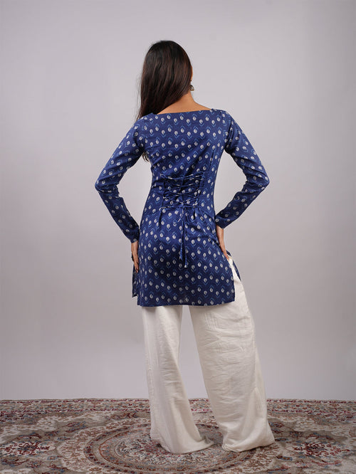 Nia Sleeved Corset Kurti Top