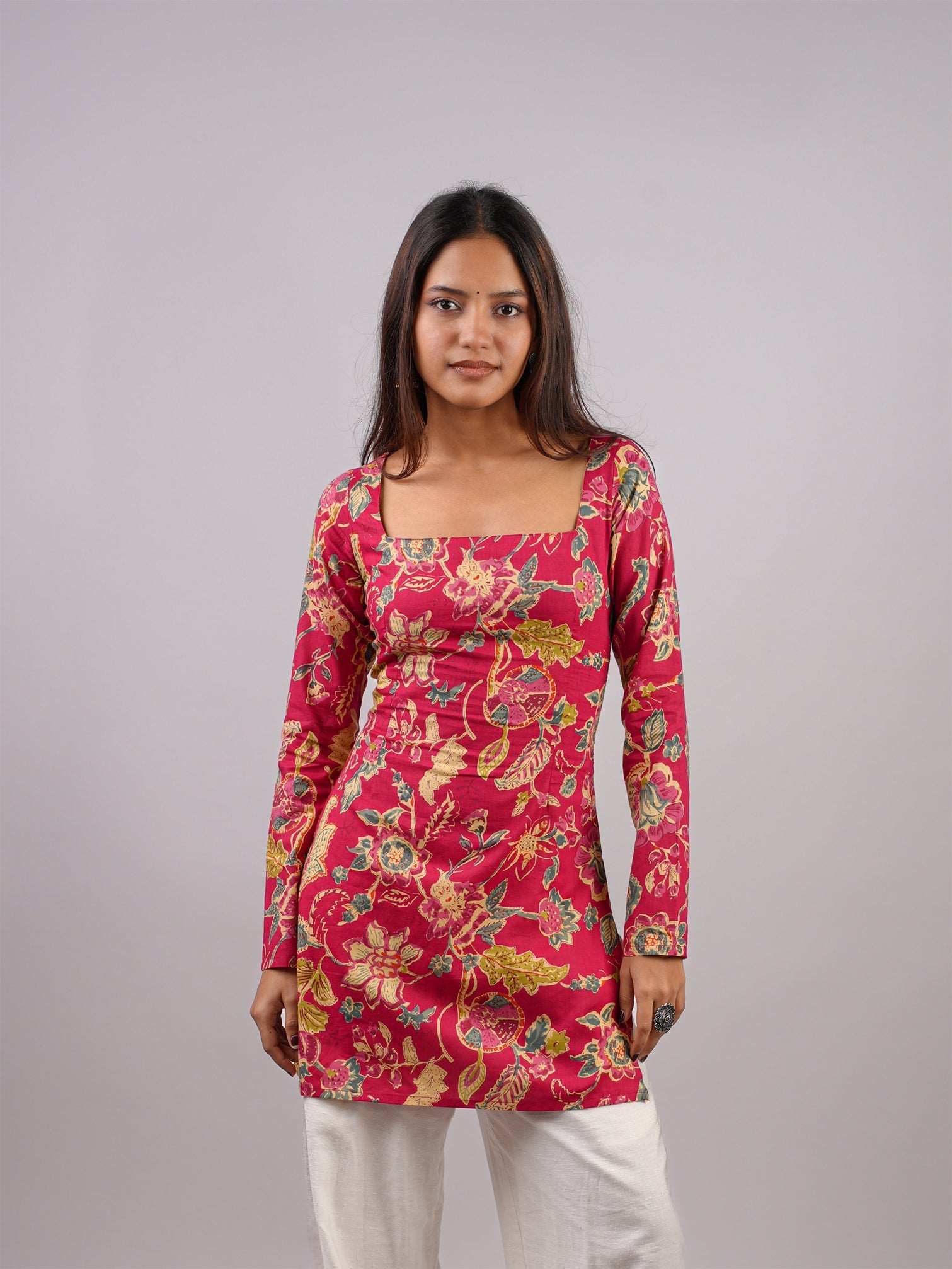 Mohini Sleeved Corset Kurti Top
