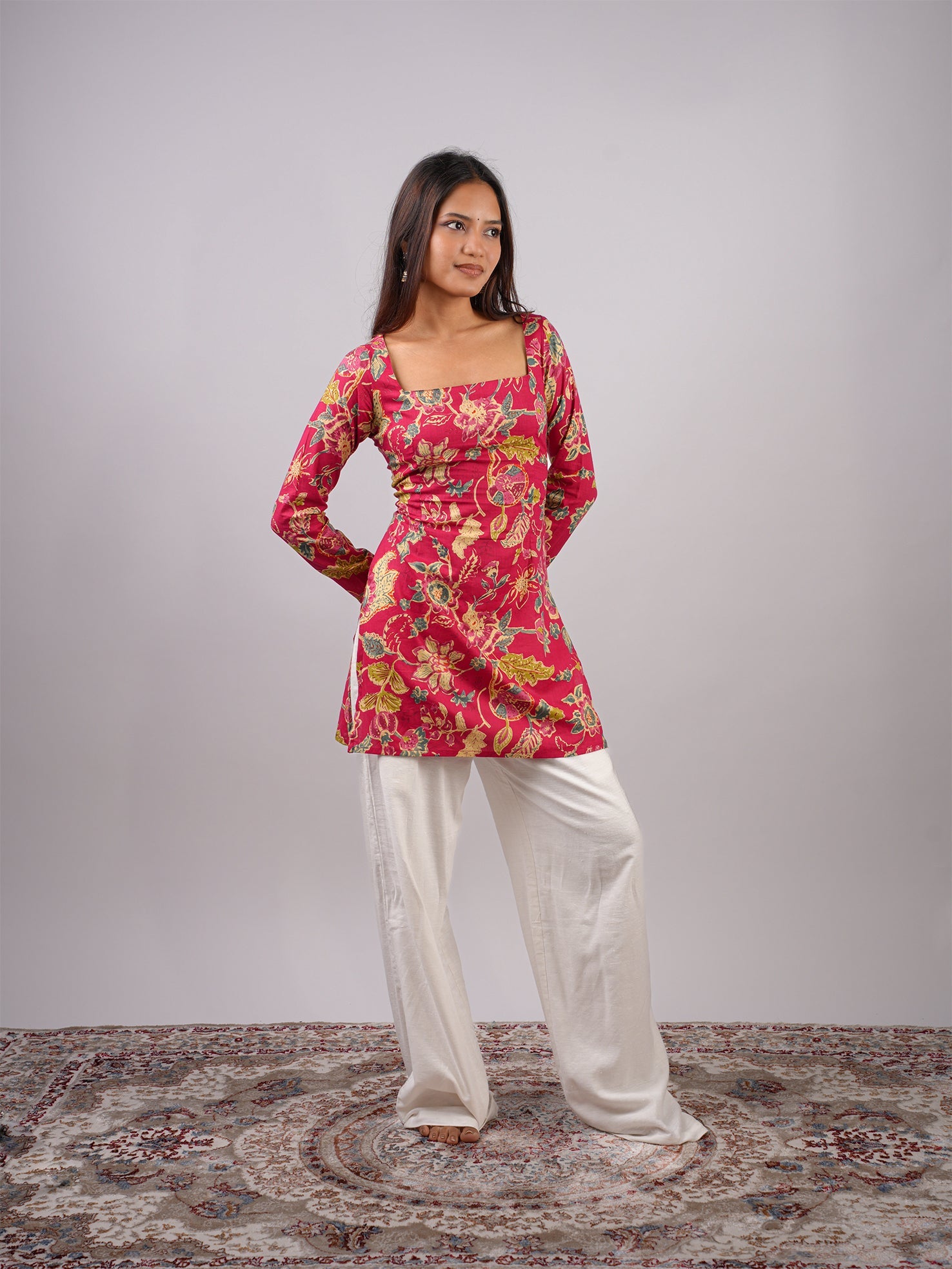 Mohini Sleeved Corset Kurti Top