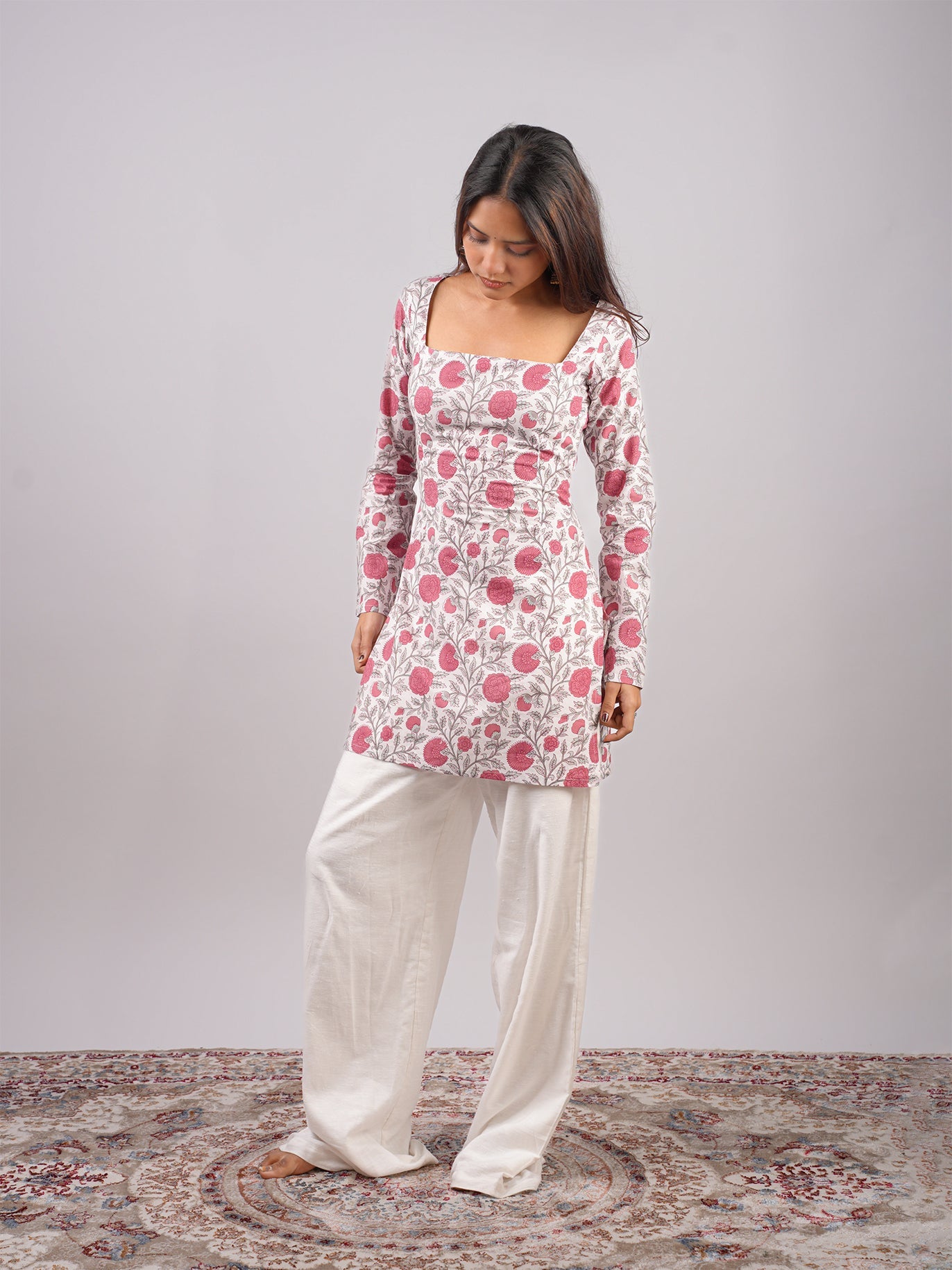 Kusum Sleeved Corset Kurti Top