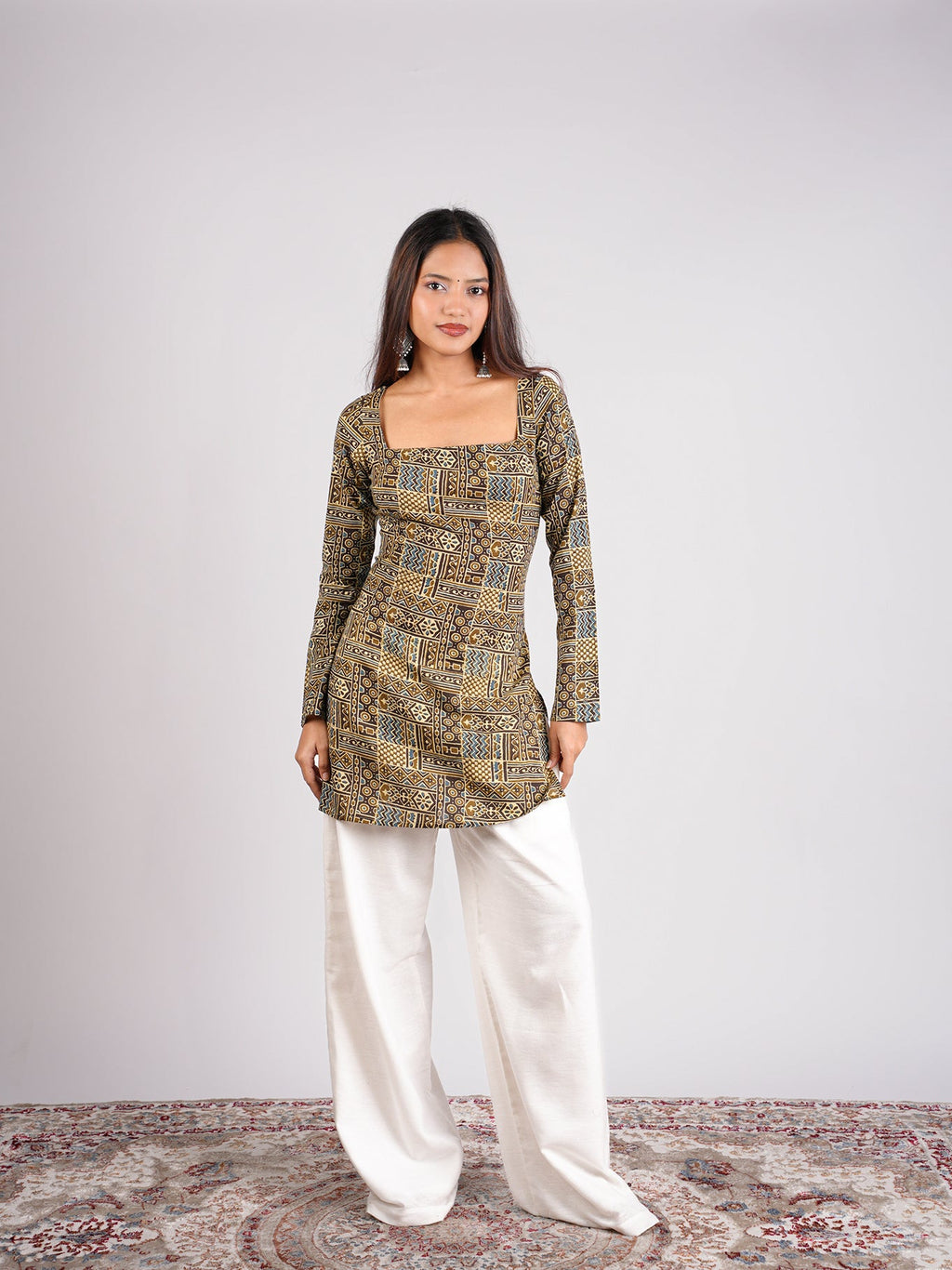 Kanak Sleeved Corset Kurti Top