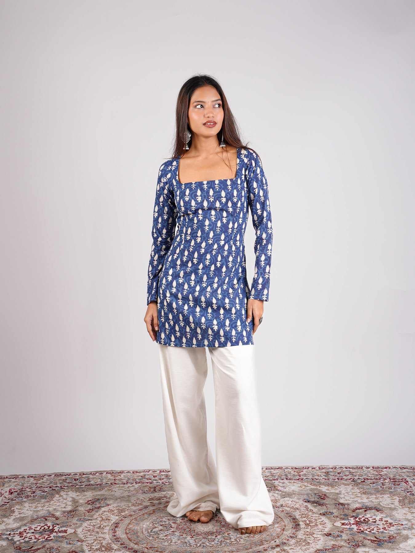 Shikha Sleeved Corset Kurti Top