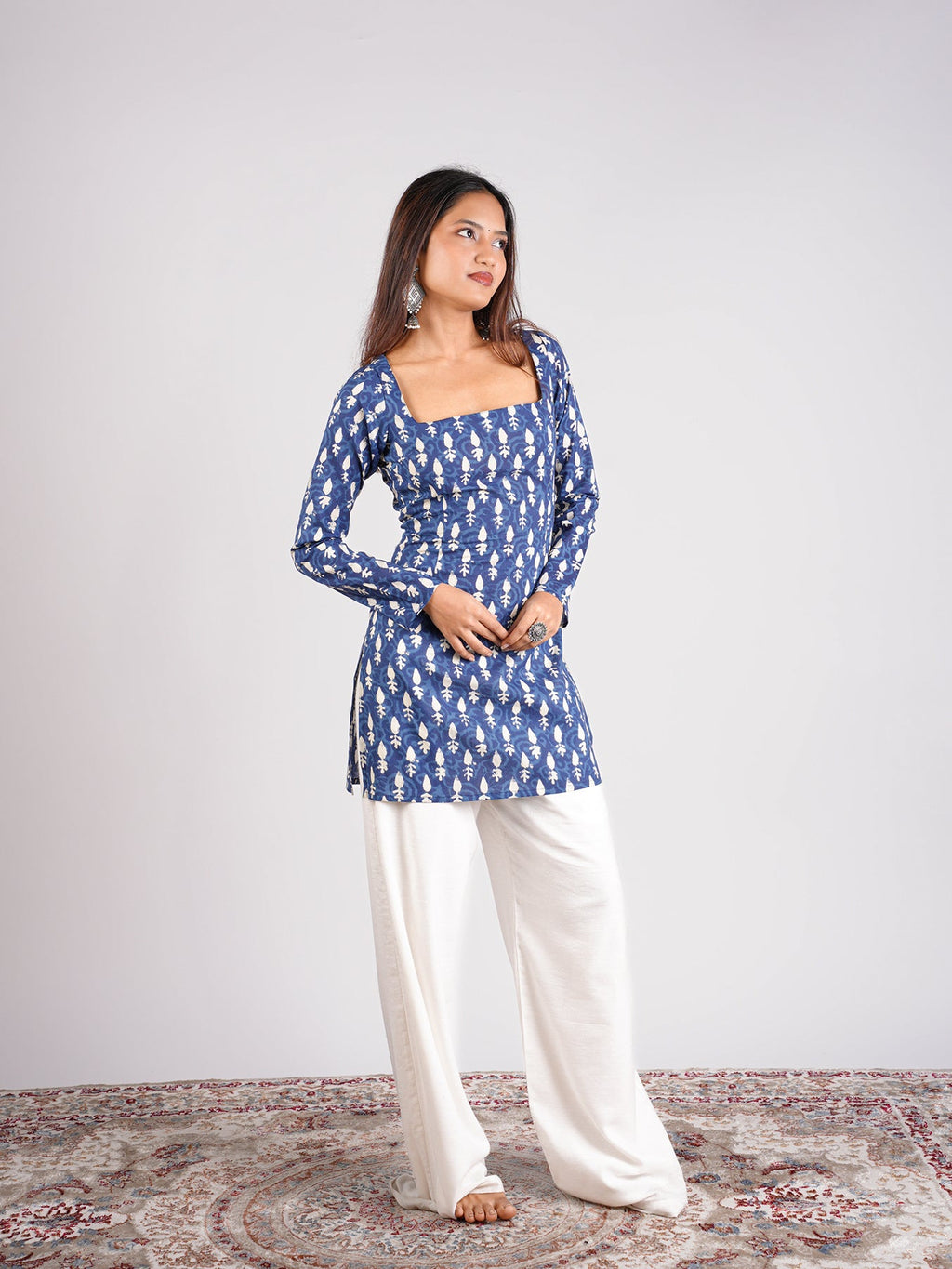 Shikha Sleeved Corset Kurti Top