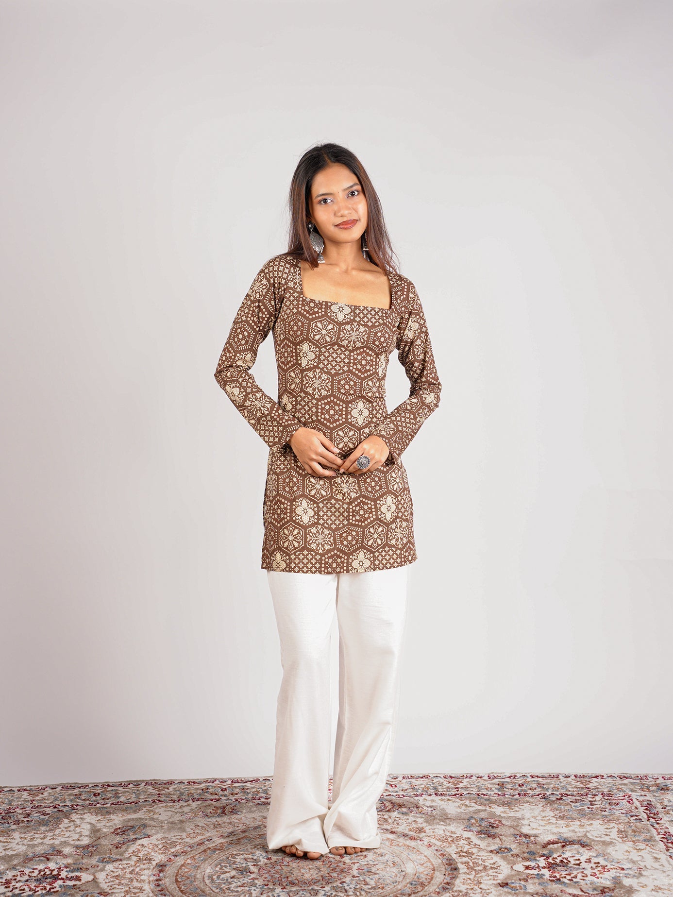 Heena Sleeved Corset Kurti Top