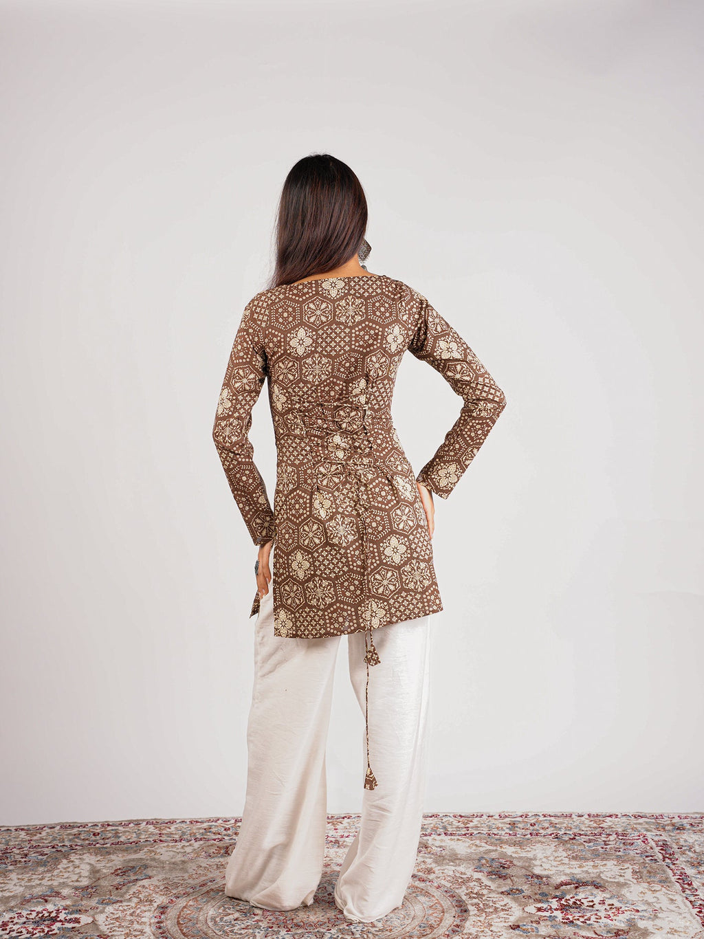 Heena Sleeved Corset Kurti Top