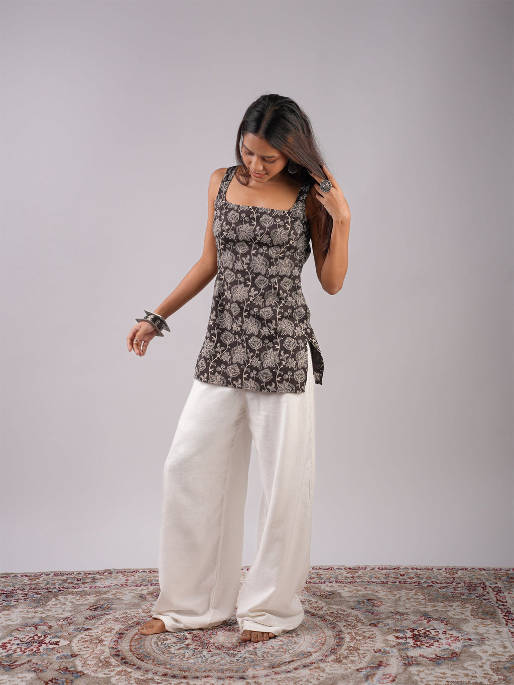 Tanvi Open-Back Kurti Top
