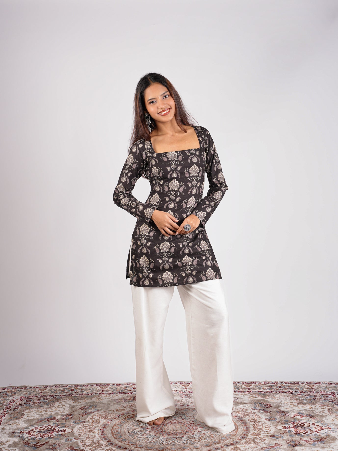 Kajal Sleeved Corset Kurti Top