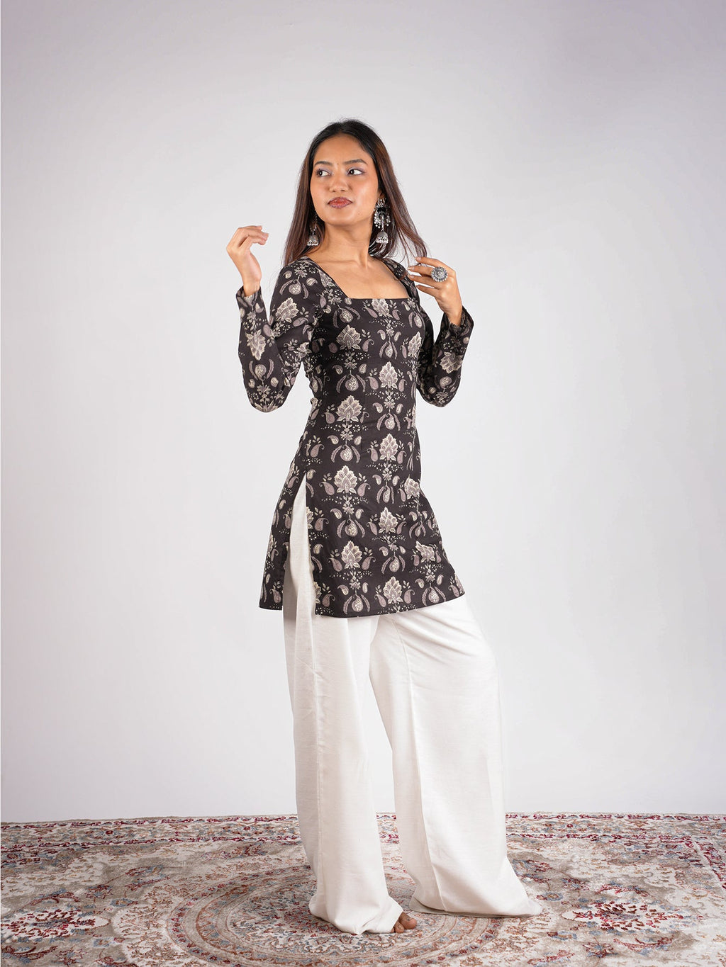 Kajal Sleeved Corset Kurti Top