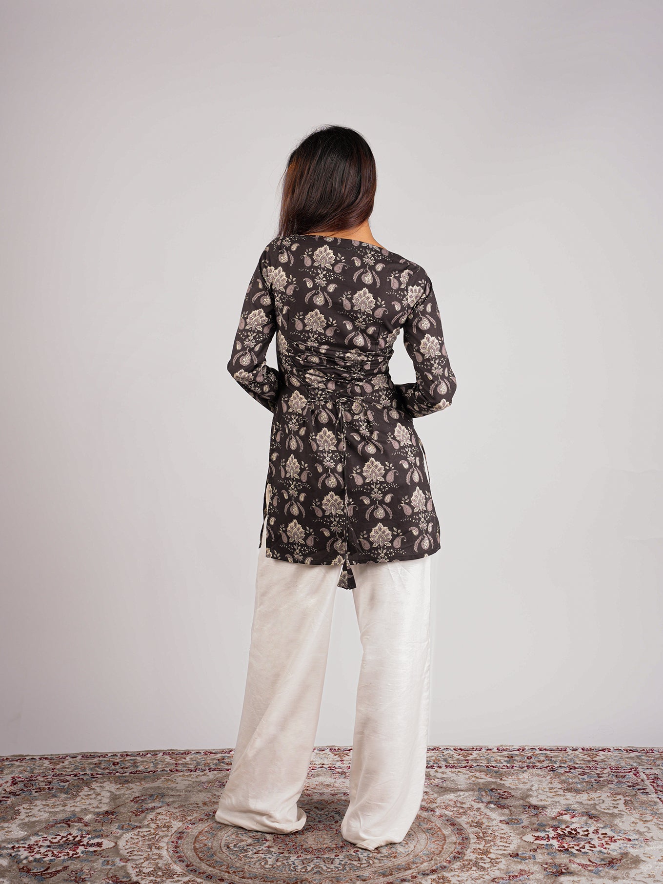 Kajal Sleeved Corset Kurti Top