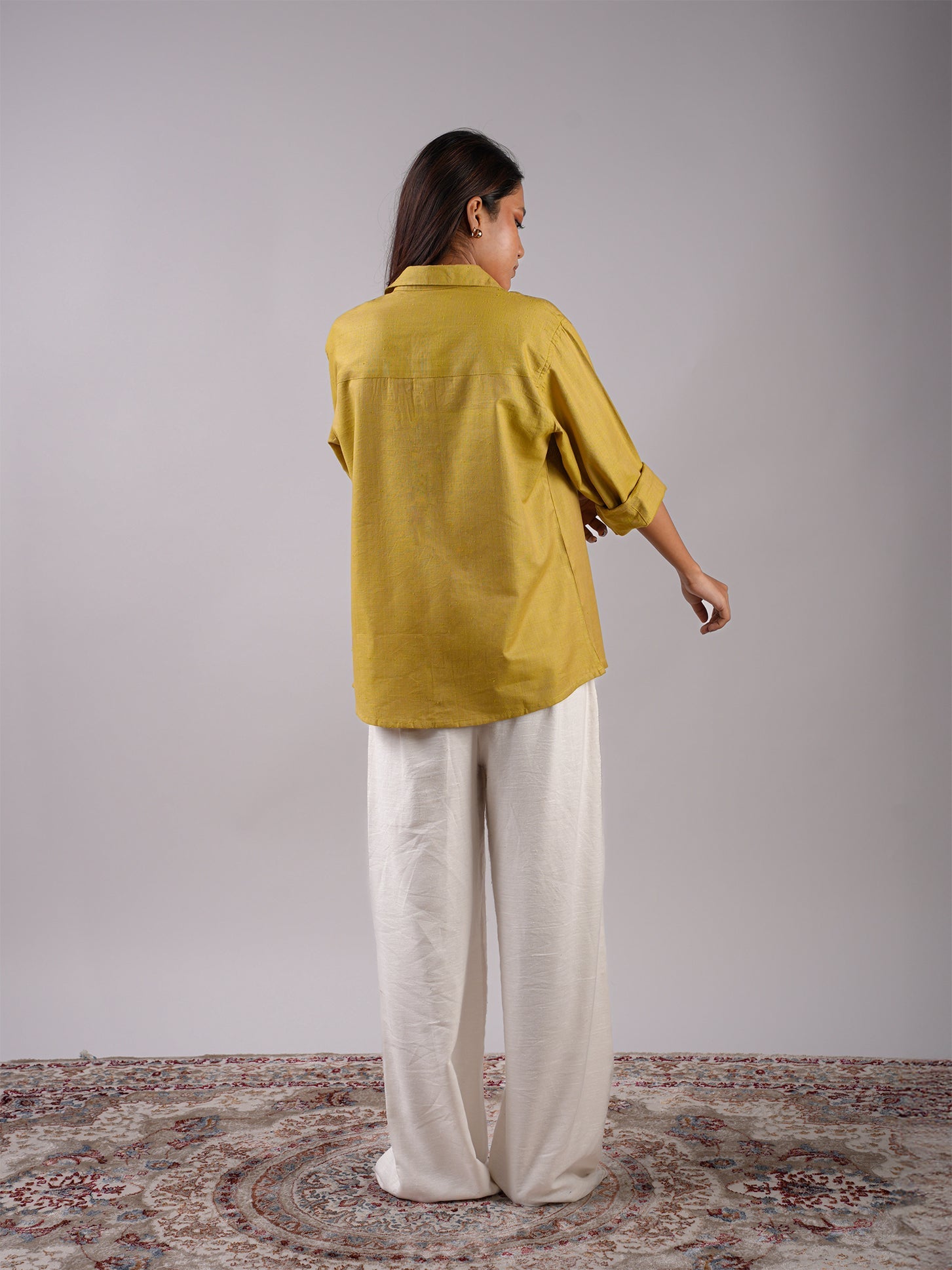 Oversized Green Linen Shirt