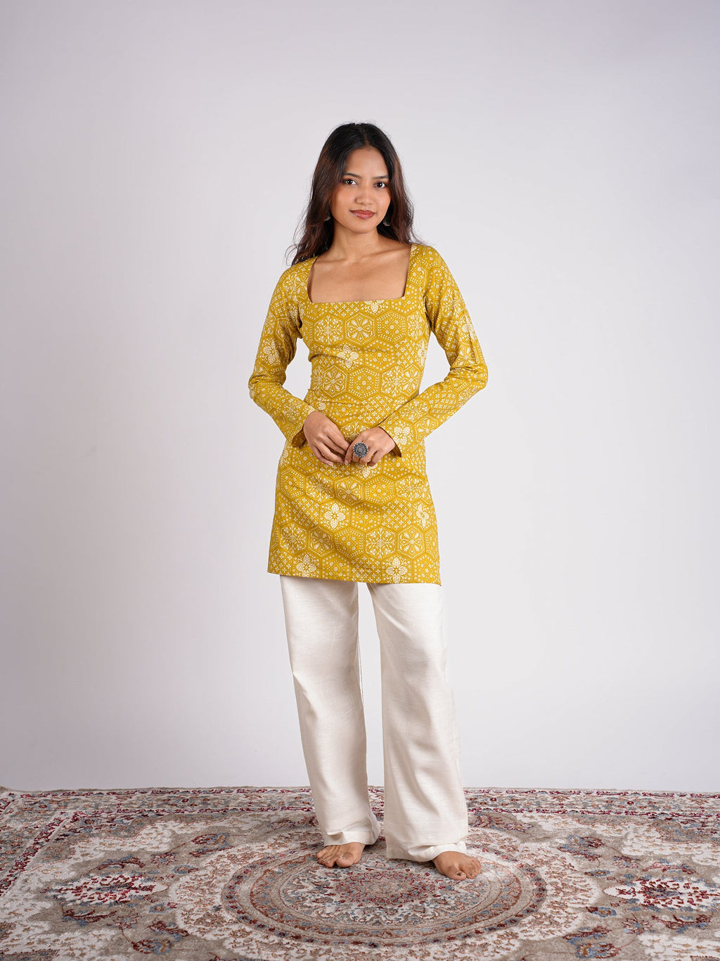 Mishti Sleeved Corset Kurti Top