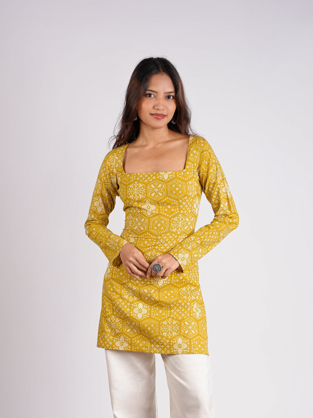 Mishti Sleeved Corset Kurti Top