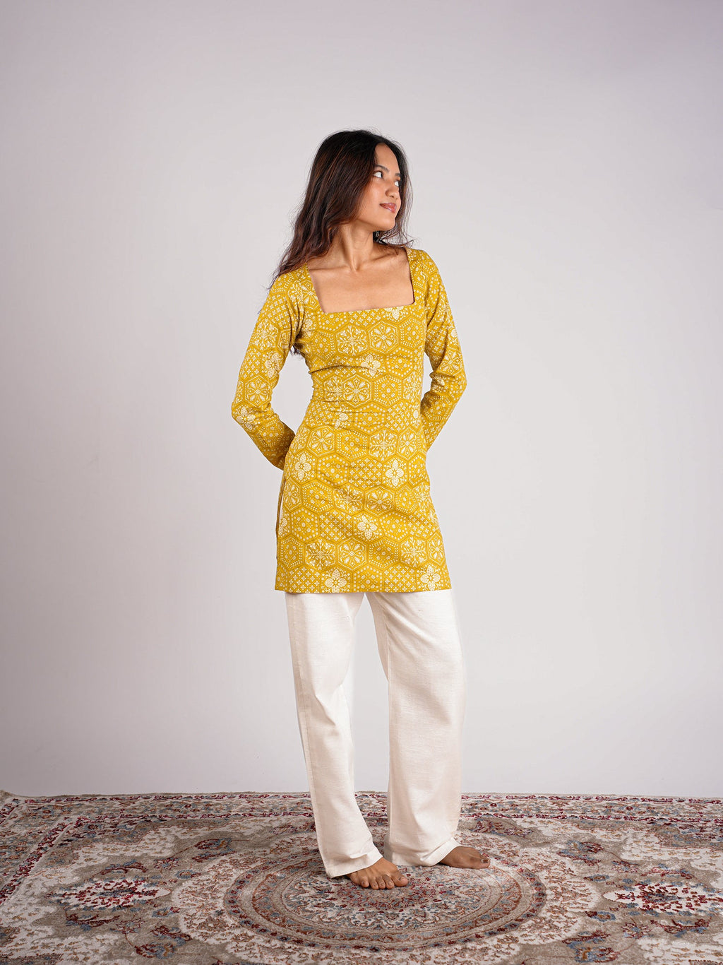 Mishti Sleeved Corset Kurti Top