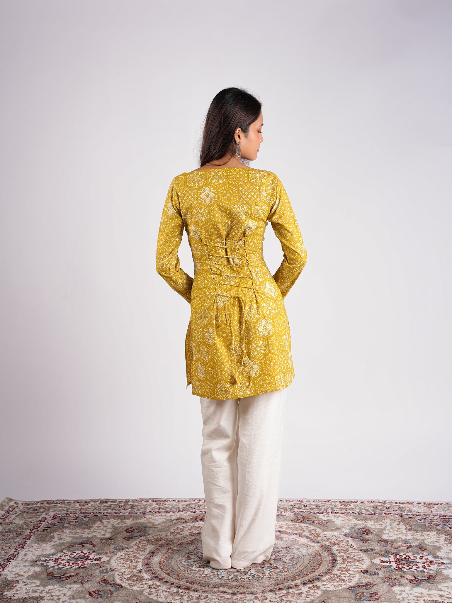 Mishti Sleeved Corset Kurti Top