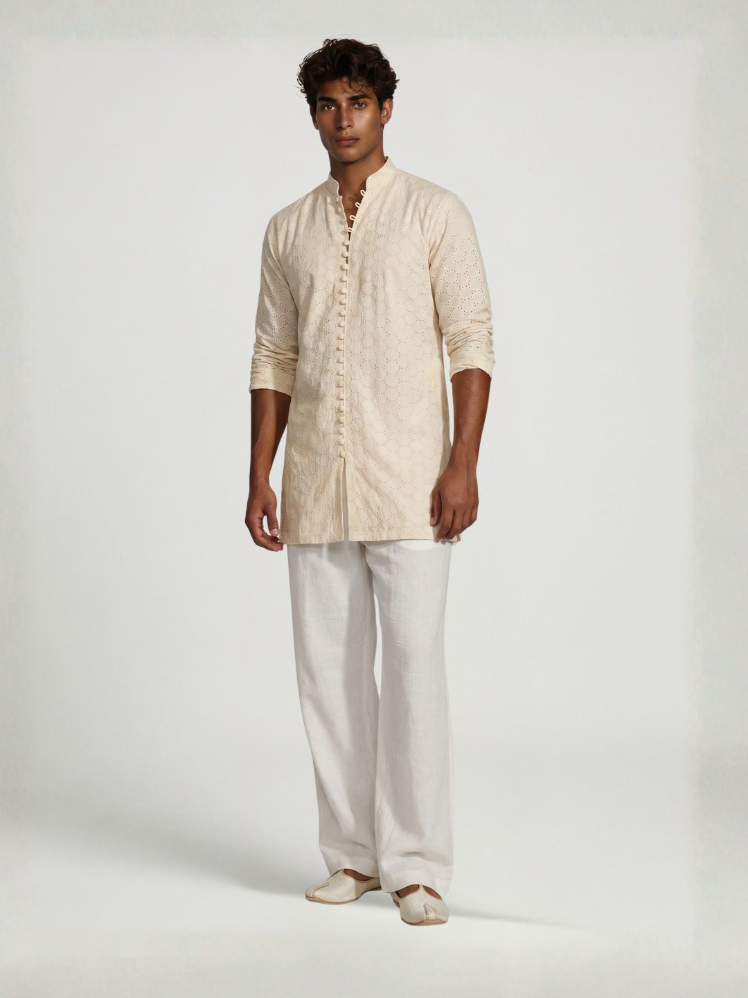 Ansh Chikankari Short Structured Kurti Top