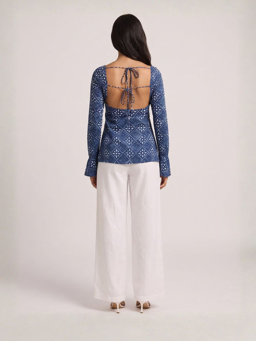 Dhara Tie-Back Kurti Top