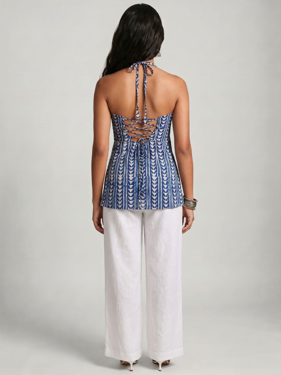 Dabu Halter Corset Kurti Top