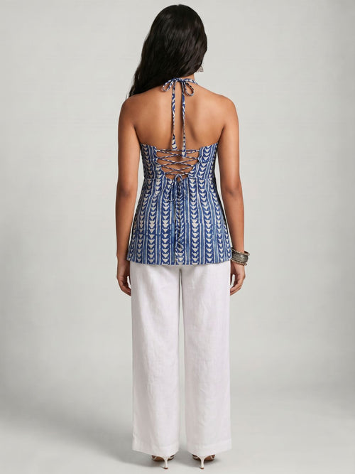 Dabu Halter Corset Kurti Top