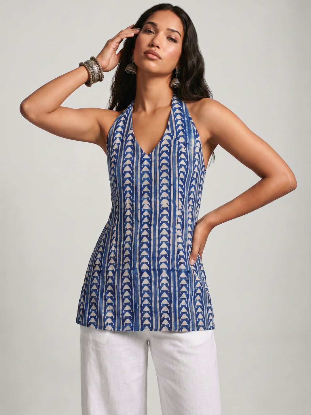 Dabu Halter Corset Kurti Top