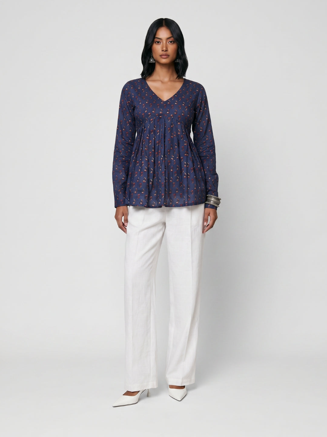 Fara Sleeved Structured Kurti Top