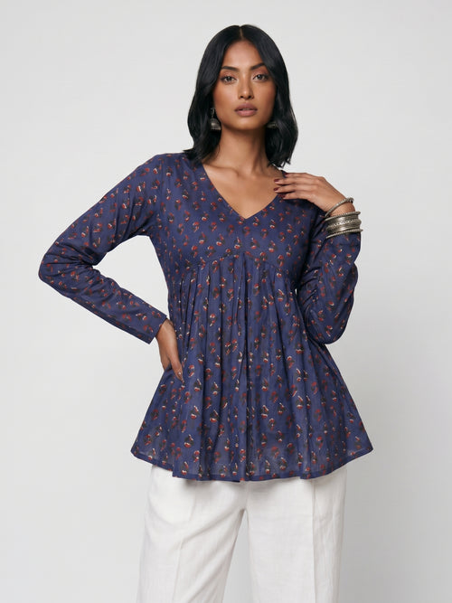 Fara Sleeved Structured Kurti Top