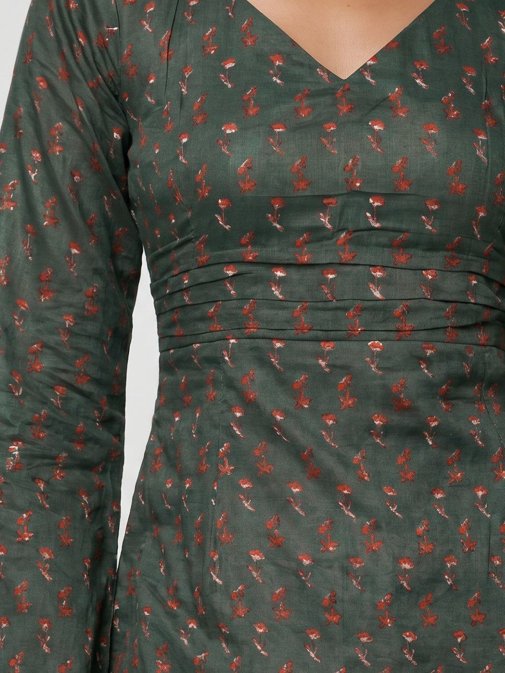 Hoor Backless Sleeved Corset Kurti Top
