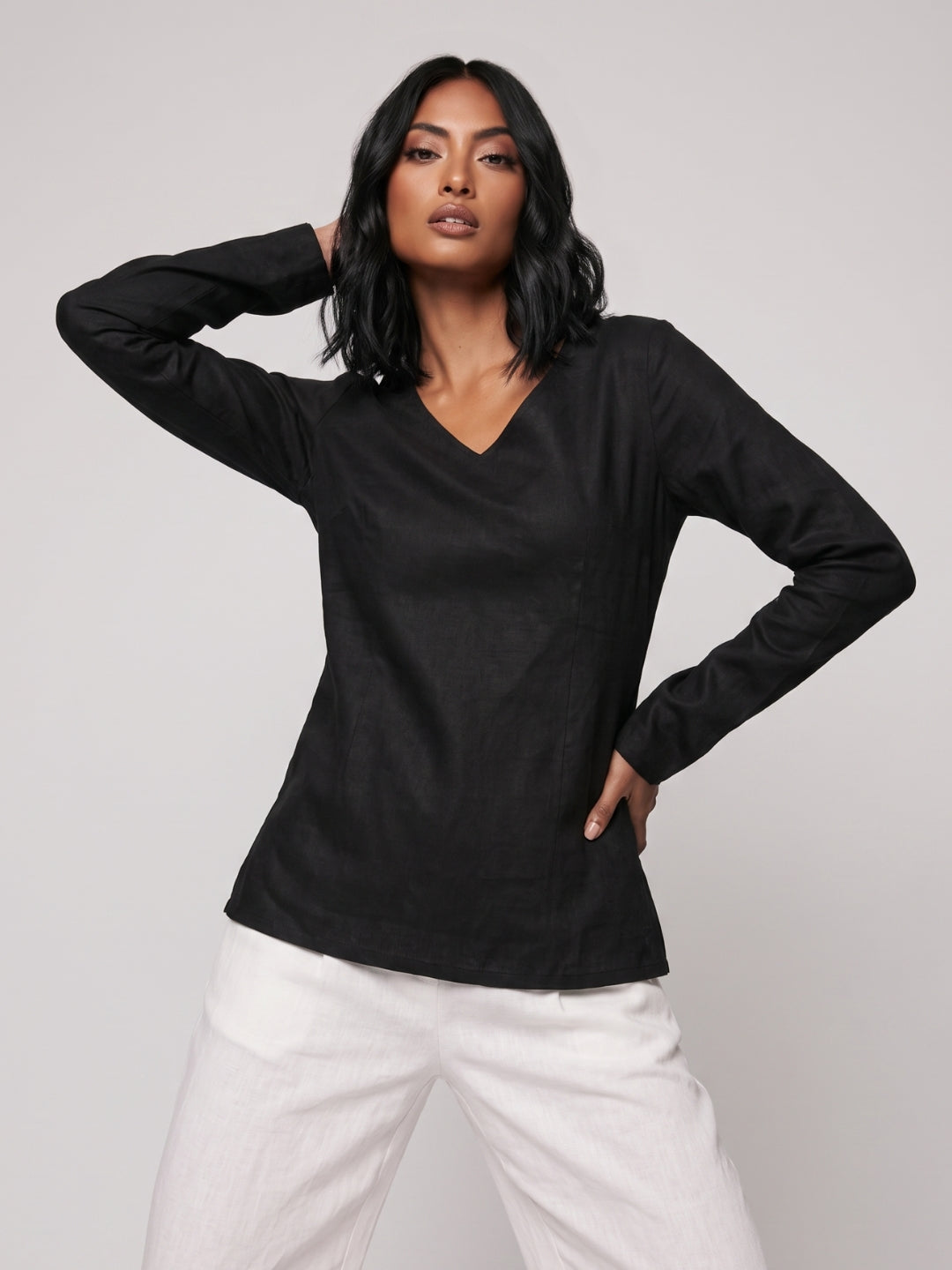 Hunar Sleeved Structured Kurti Top