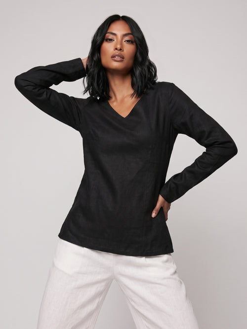 Hunar Sleeved Structured Kurti Top
