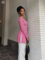 Jasmin Pink Full Sleeve Kurti