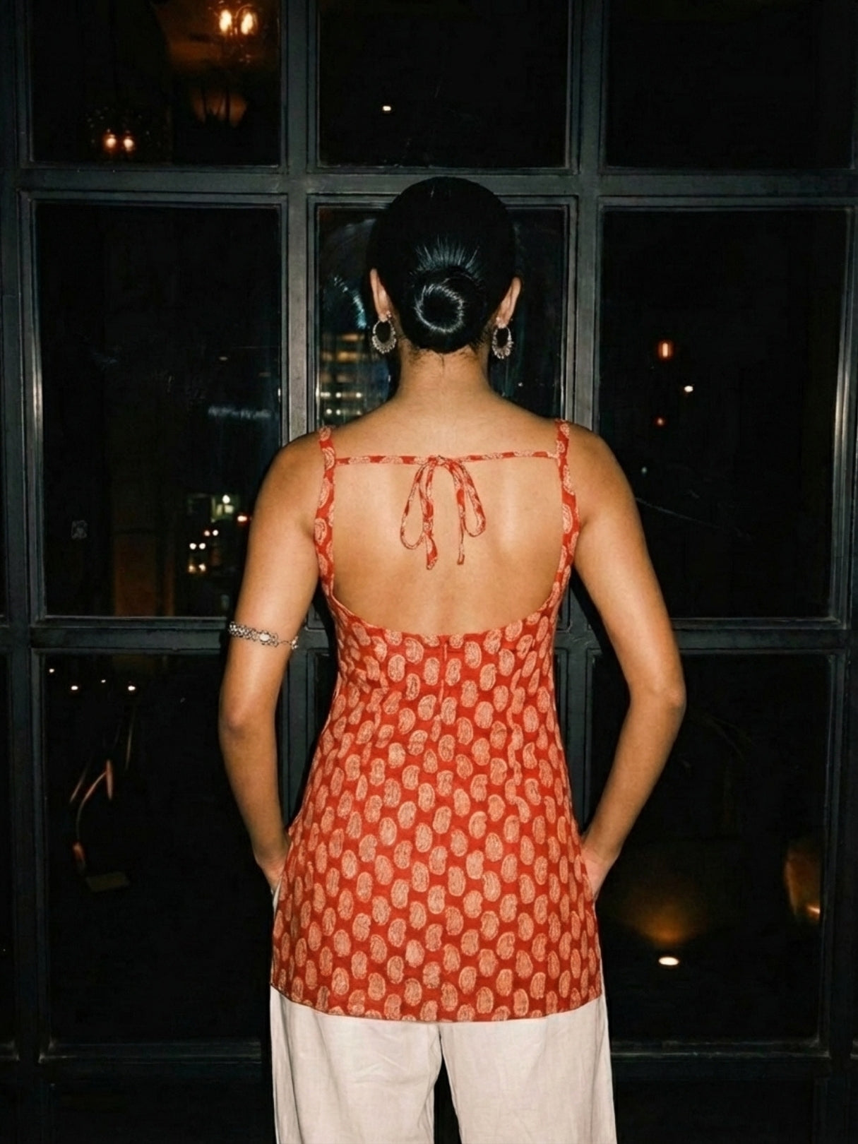 Kum-Kum Deep Back  Short Kurti