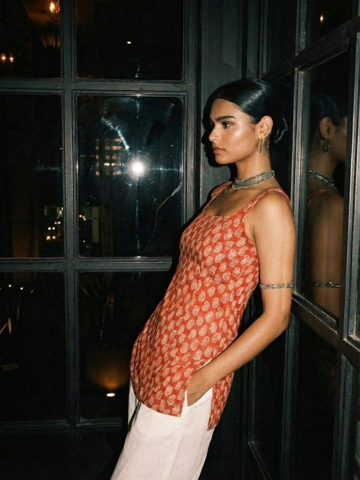 Kum-Kum Deep Back  Short Kurti