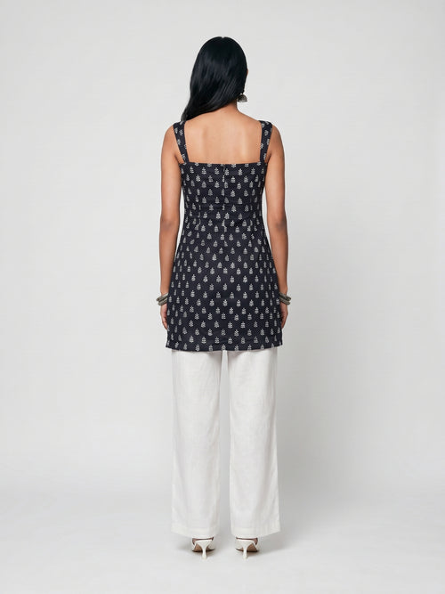 Nitara Wide Shoulder Strap Structured Kurti Top
