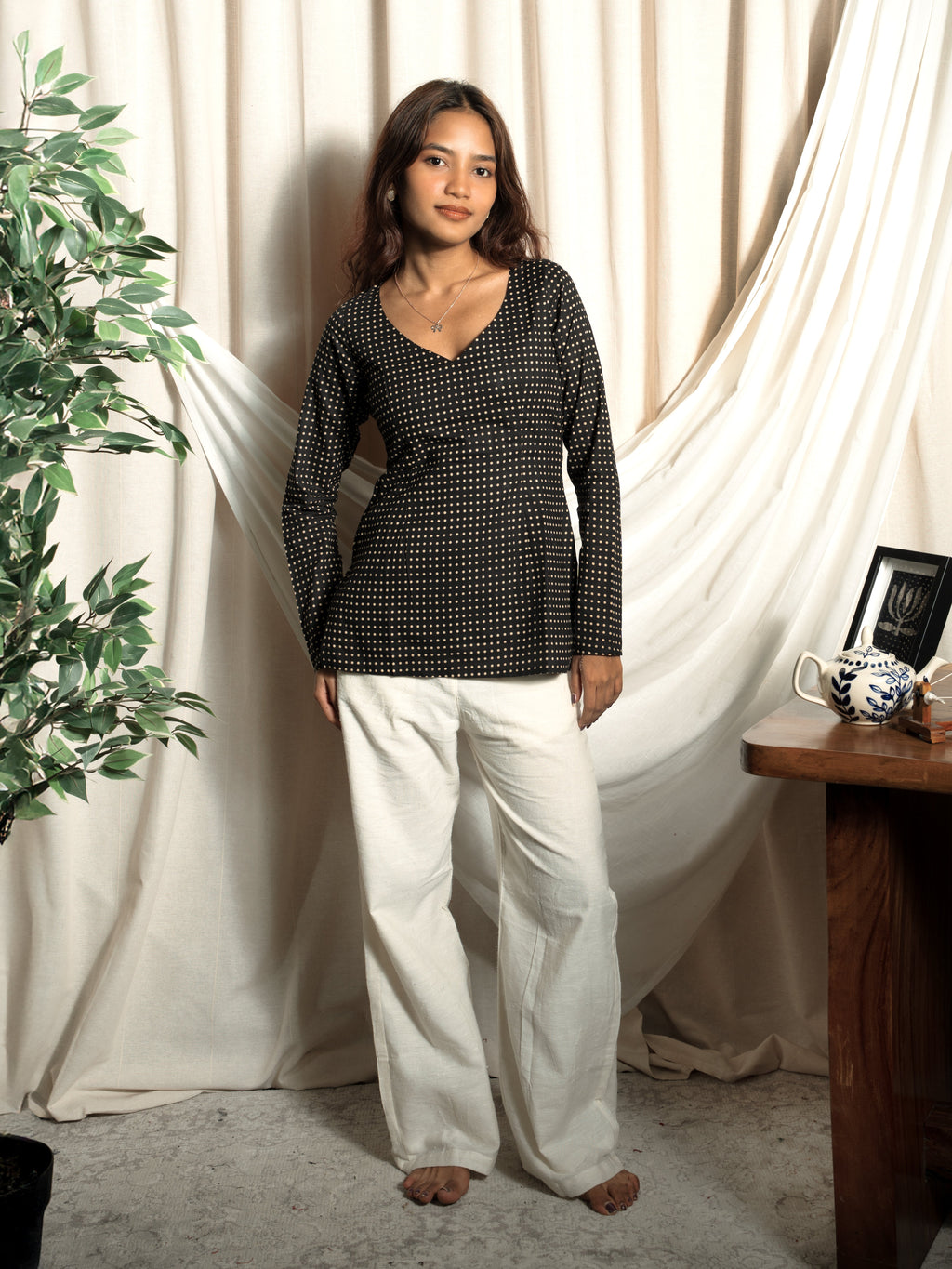 Naaz Full Sleeve Structured Kurti Top