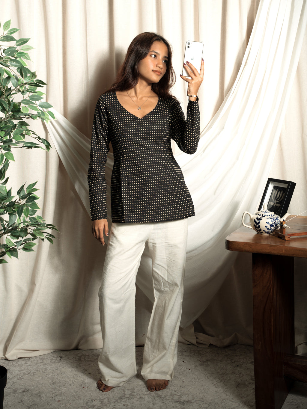 Naaz Full Sleeve Structured Kurti Top