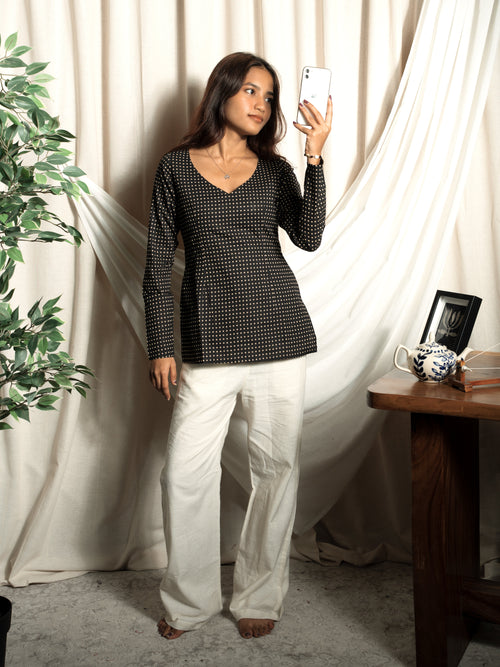 Naaz Full Sleeve Structured Kurti Top
