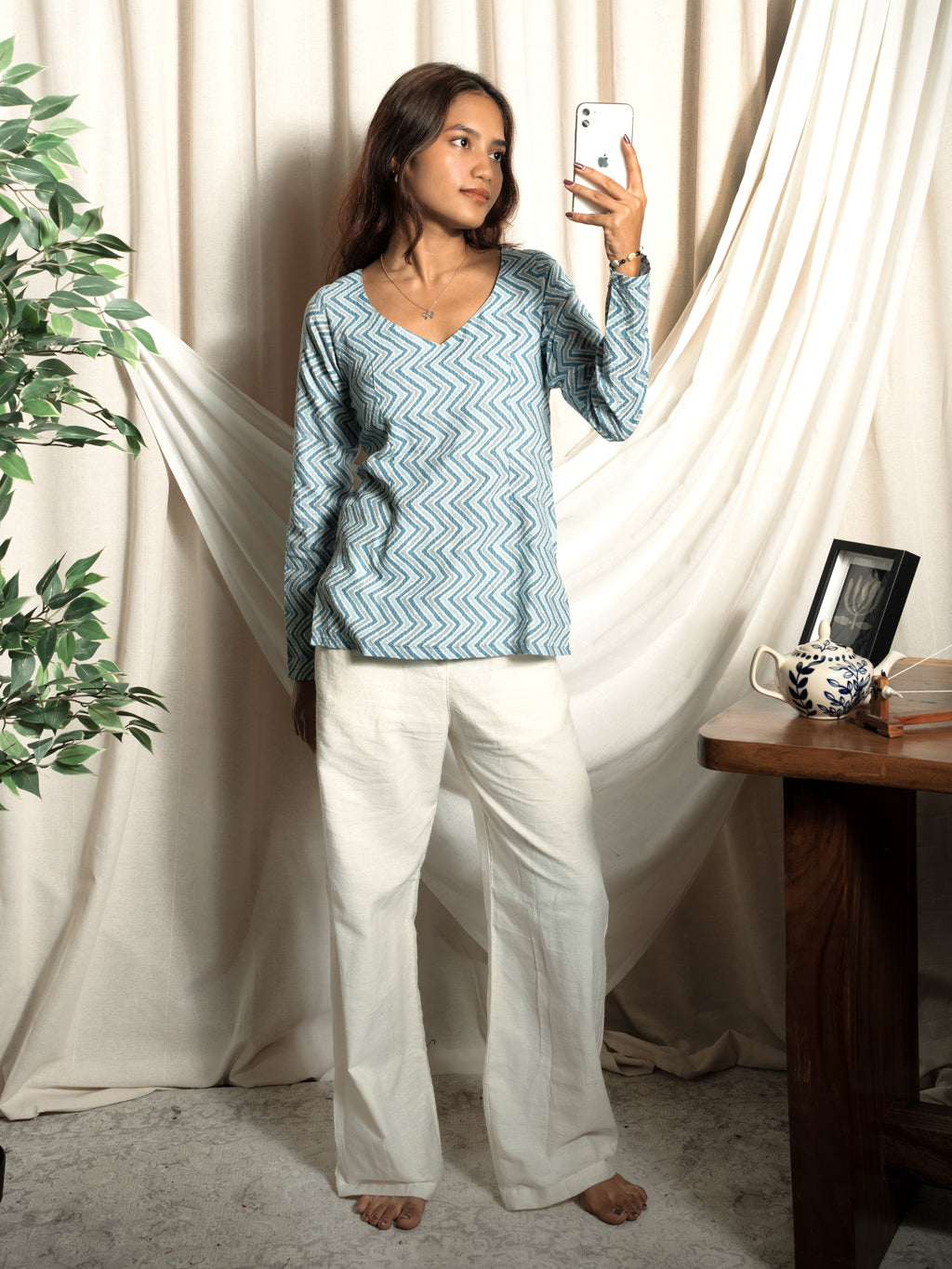 Nysha Full Sleeved Structured Kurti Top