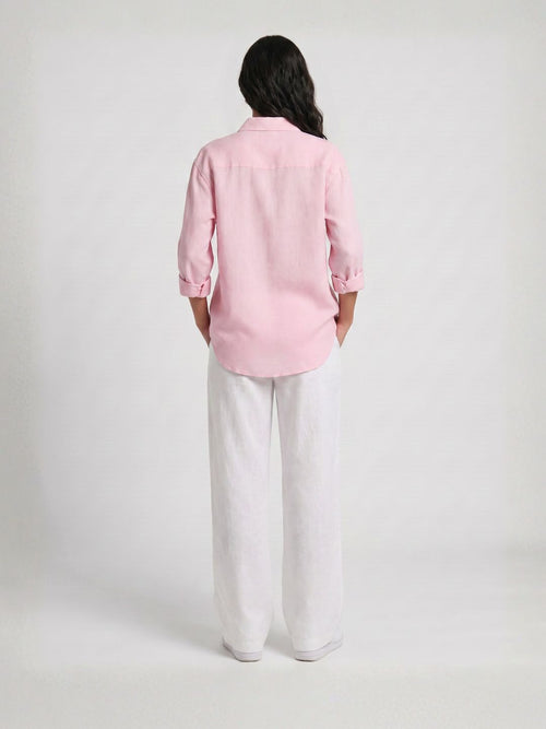 Oversized Pink Linen Shirt