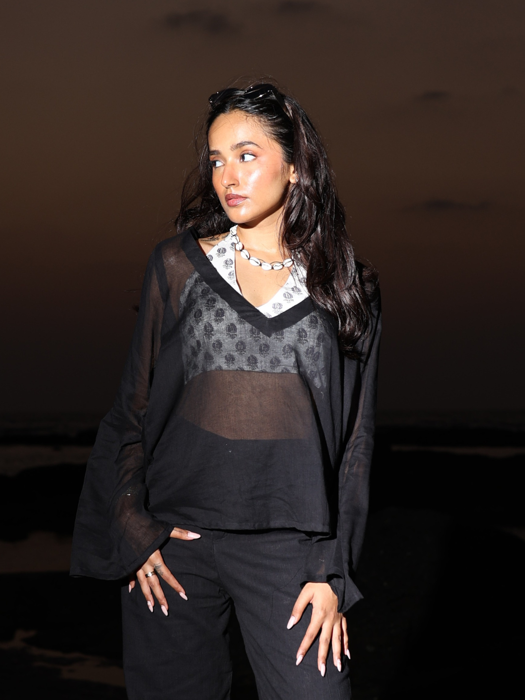 Saanj Mul Sheer cover up