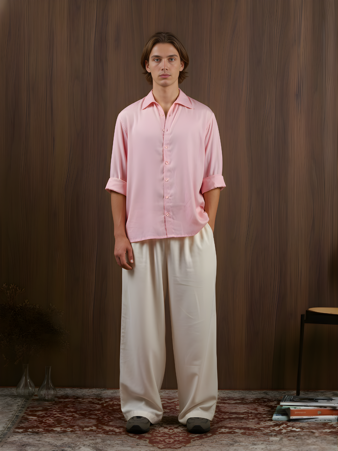 Ishaan Pink Loose Fitted Shirt