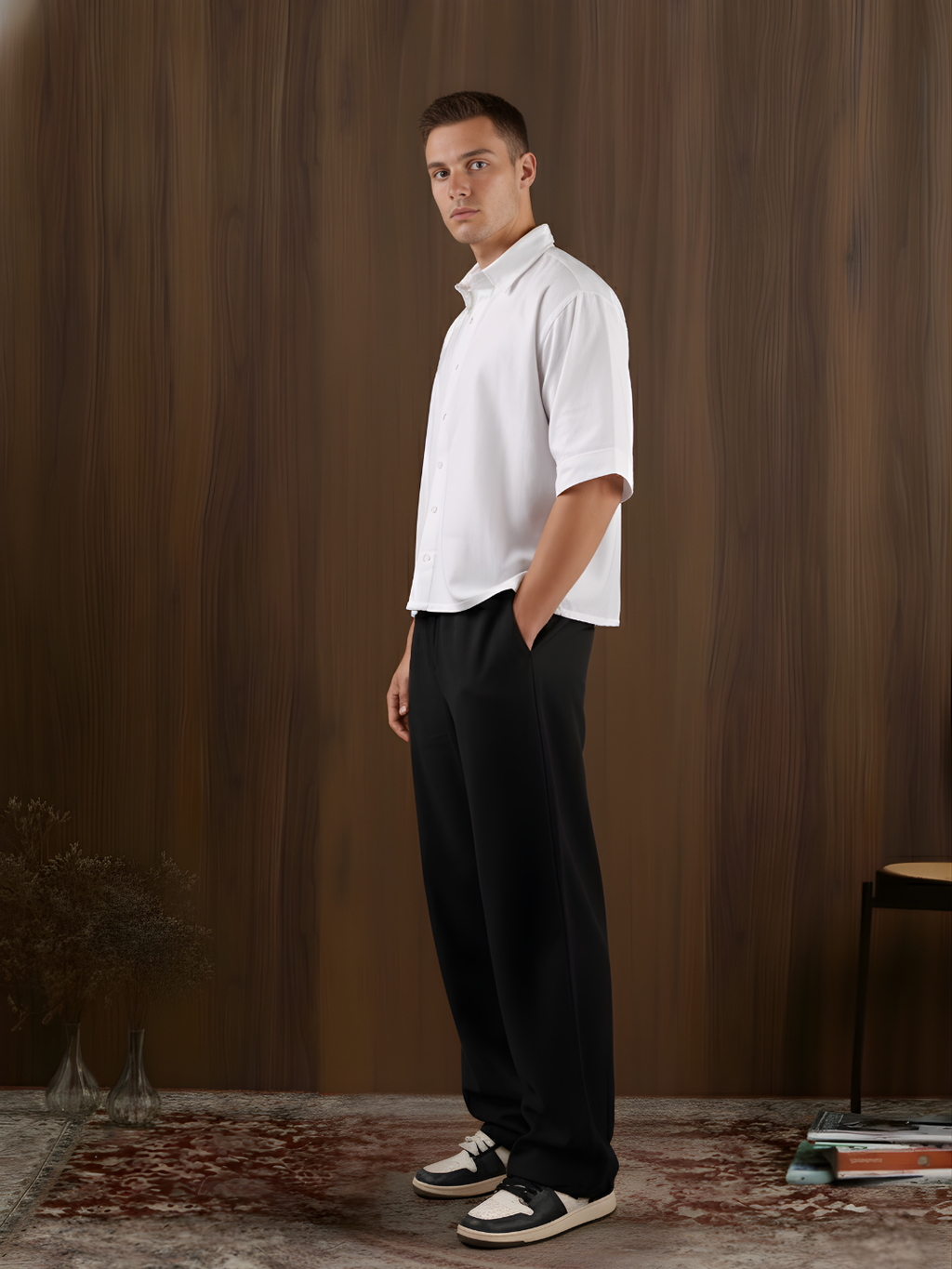 Aditya White Linen Crop Shirt