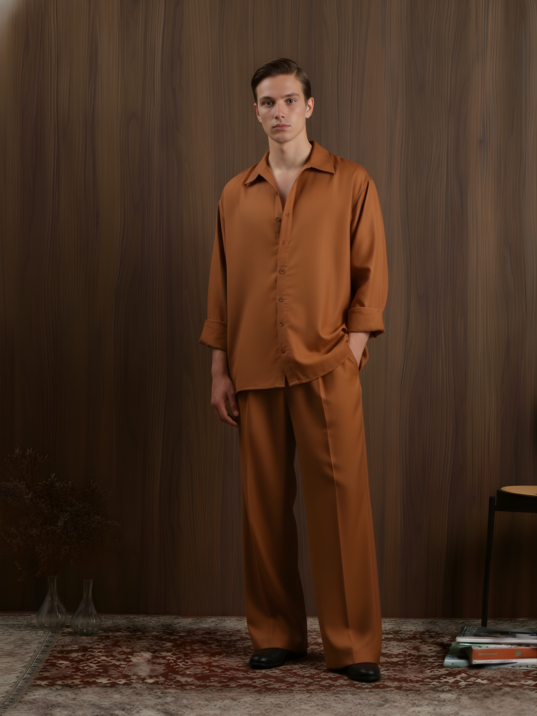 Yash Brown Loose Fitted Shirt