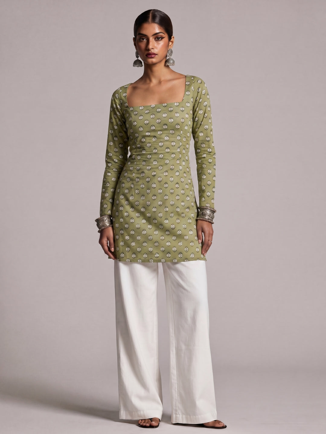 Ayesha Sleeved Corset Kurti Top