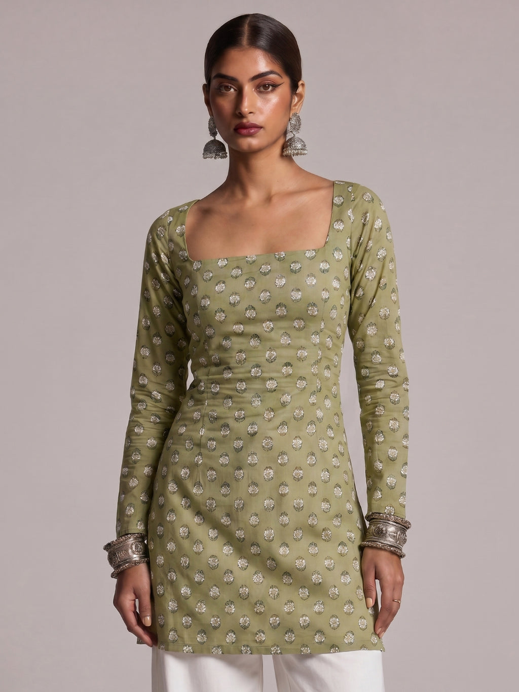 Ayesha Sleeved Corset Kurti Top