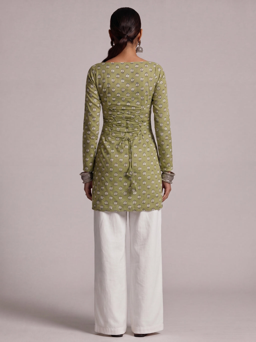 Ayesha Sleeved Corset Kurti Top