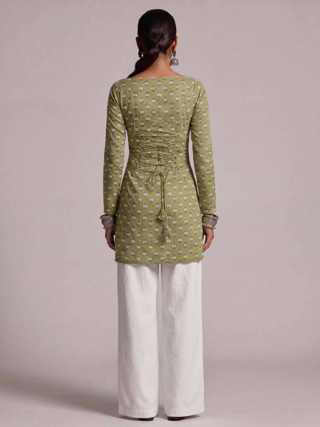 Ayesha Sleeved Corset Kurti Top