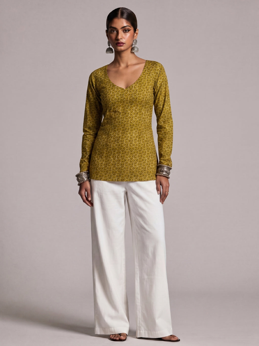 Alaya Sleeved Structured Kurti Top