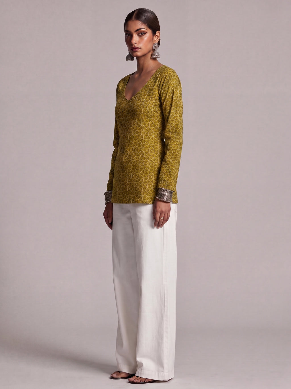Alaya Sleeved Structured Kurti Top