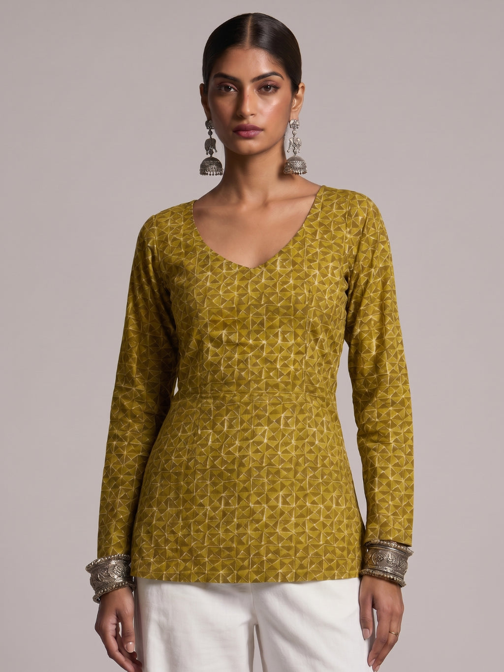 Alaya Sleeved Structured Kurti Top