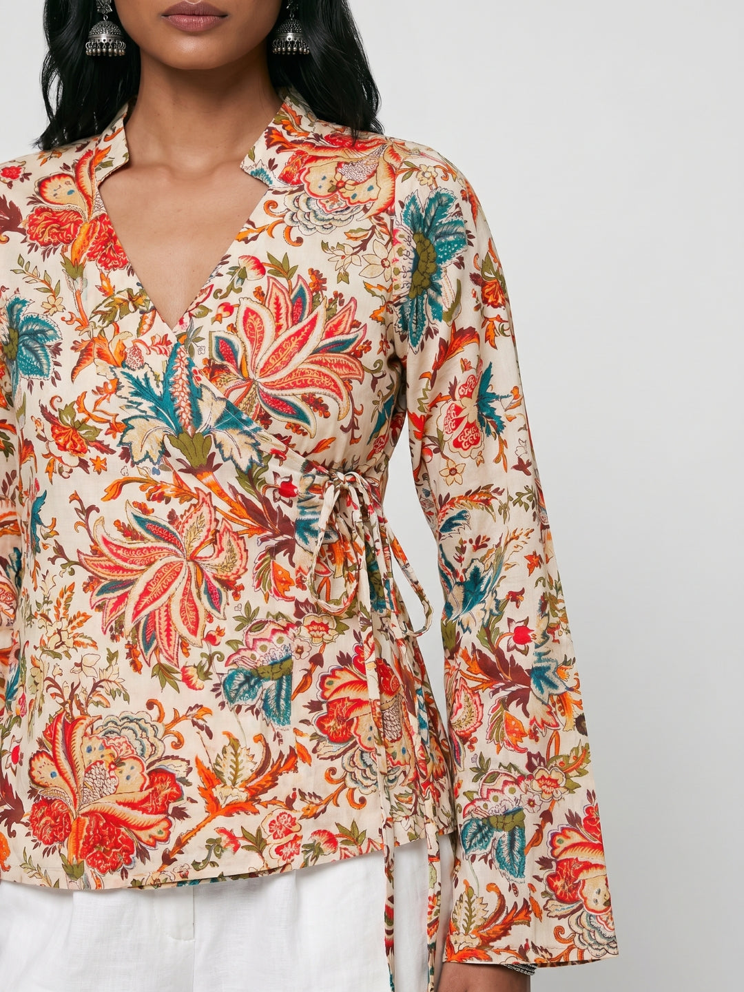 Vana Criss Cross Structured Kurti Top