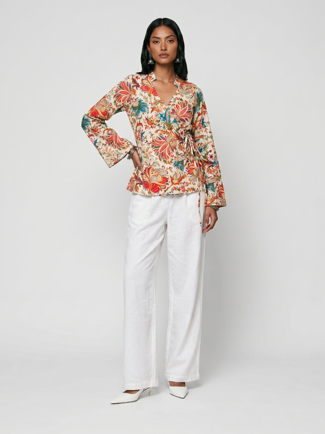 Vana Criss Cross Structured Kurti Top